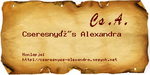 Cseresnyés Alexandra névjegykártya